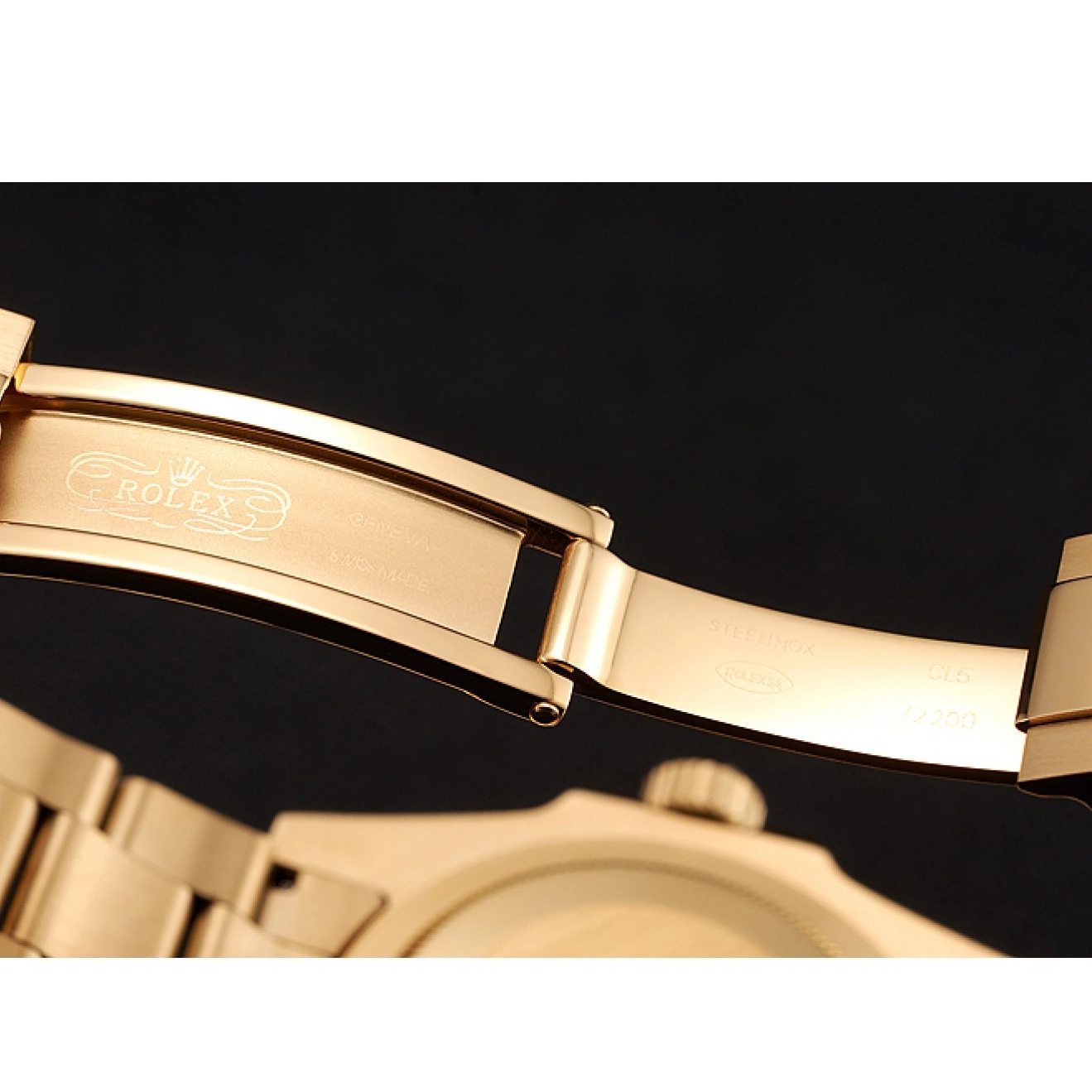 Aaa replica watch Swiss 1453749 Case Gold GMT Gold Dial II Bracelet Rolex And Bezel Master Black 0716